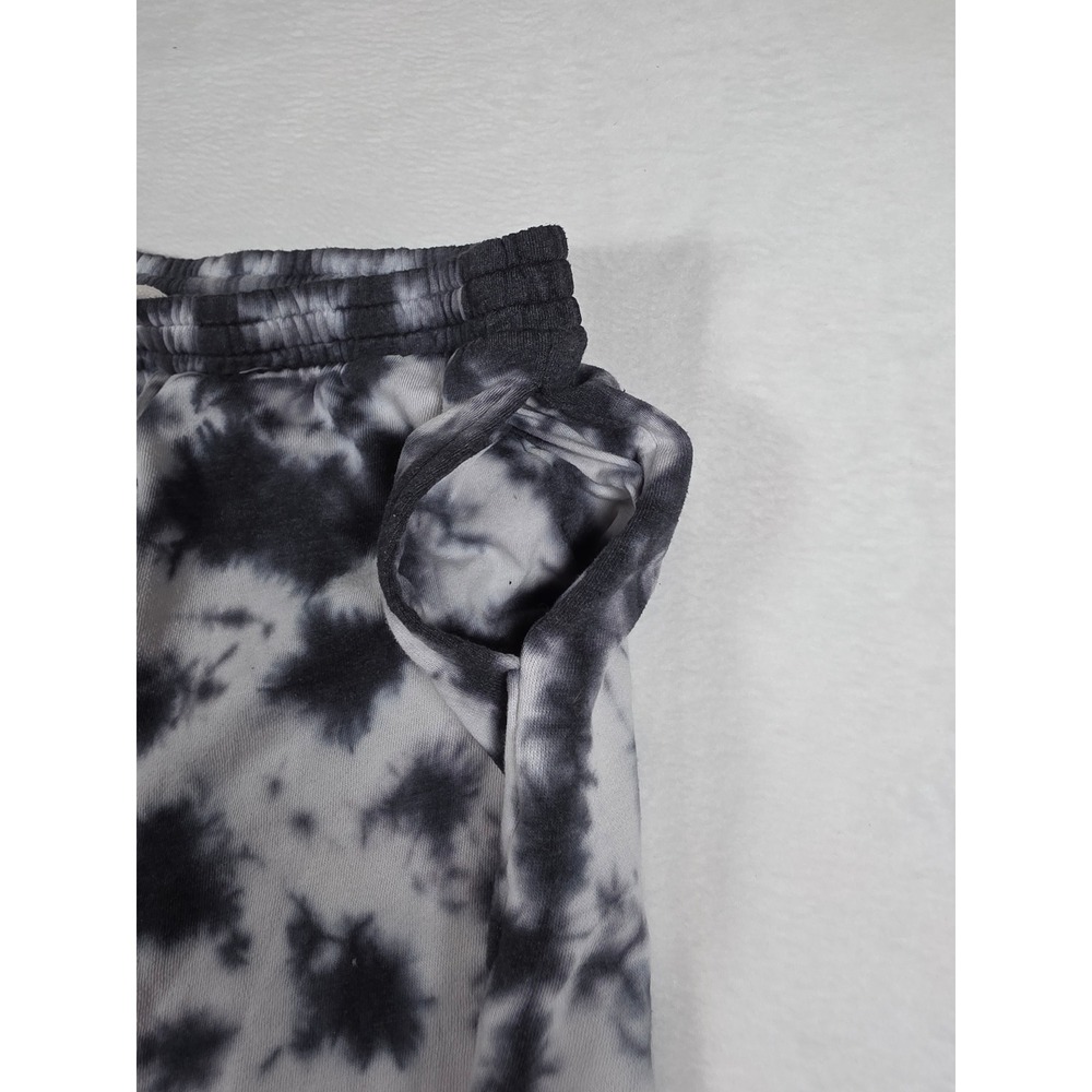 Aeropostale Tie Dye Baggy Fleece Bermuda Sweat Shorts Women's XL Black White - Picture 4 of 8